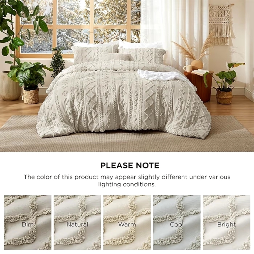 Elegant Tufted Boho Oversized King Comforter  Set - Picture 9 of 9